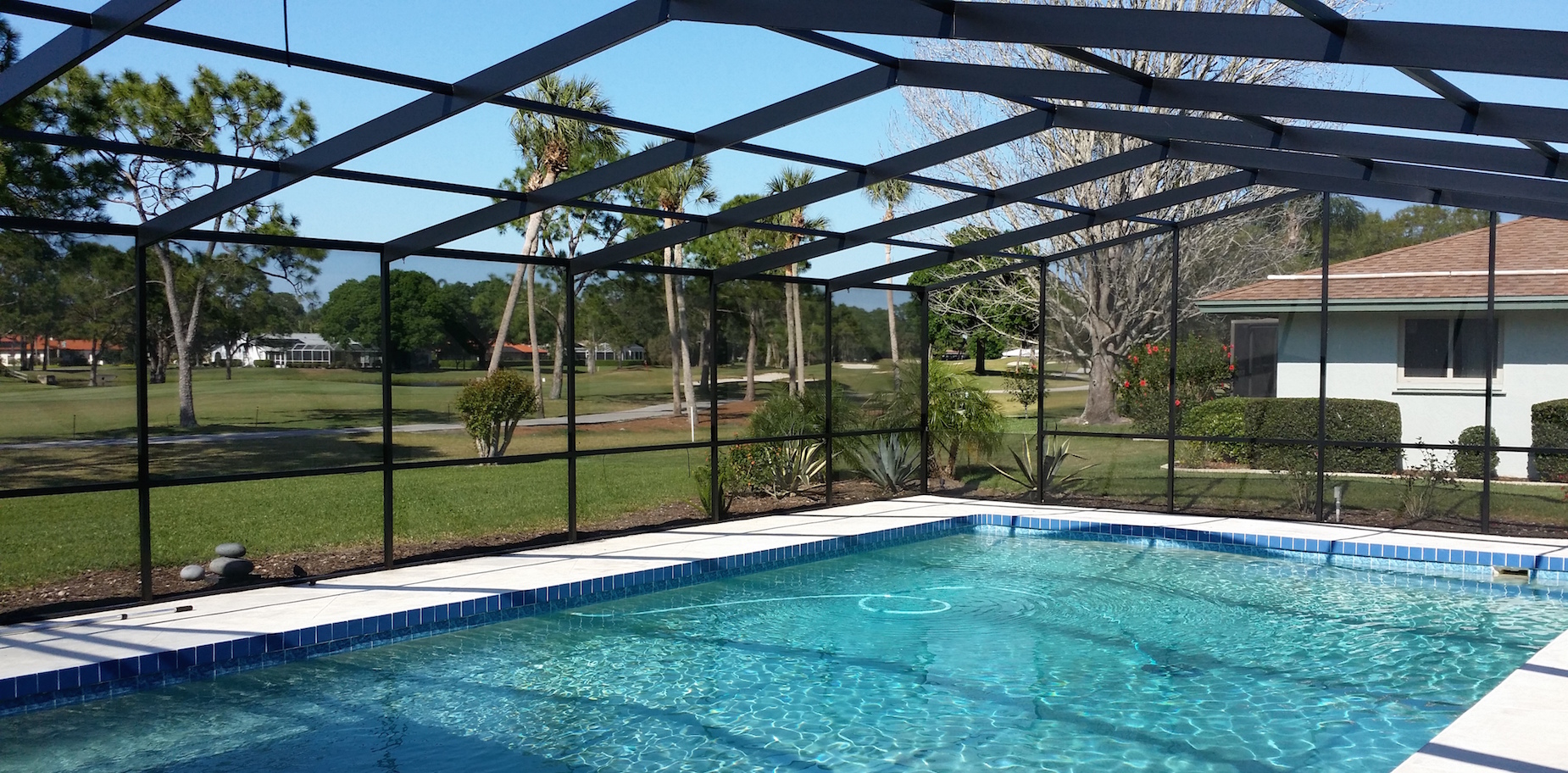 Palm Beach Bronze – Blending a Pool Cage with the Surroundings | Screen ...
